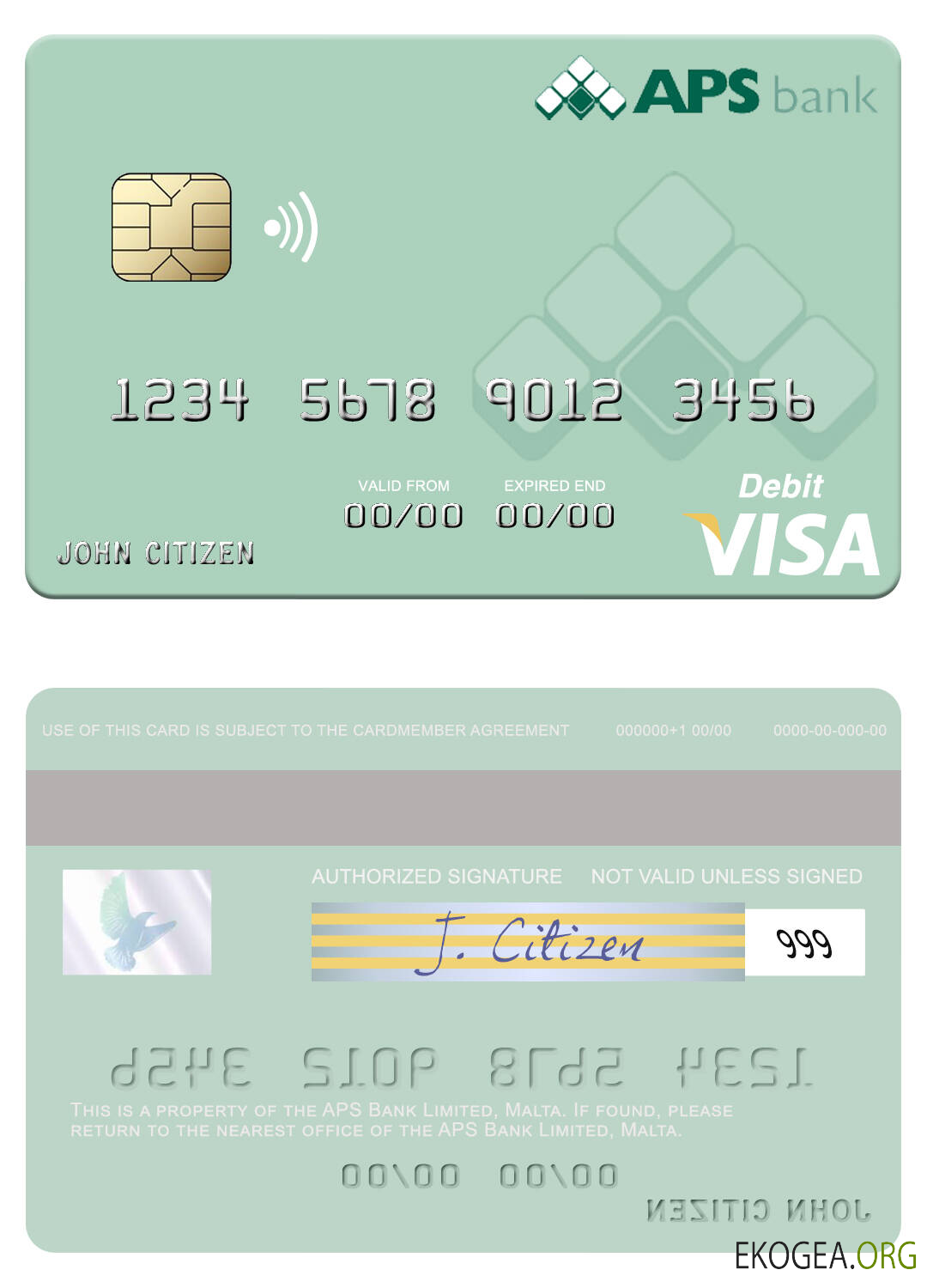 Carte de débit visa Malte APS Bank Limited